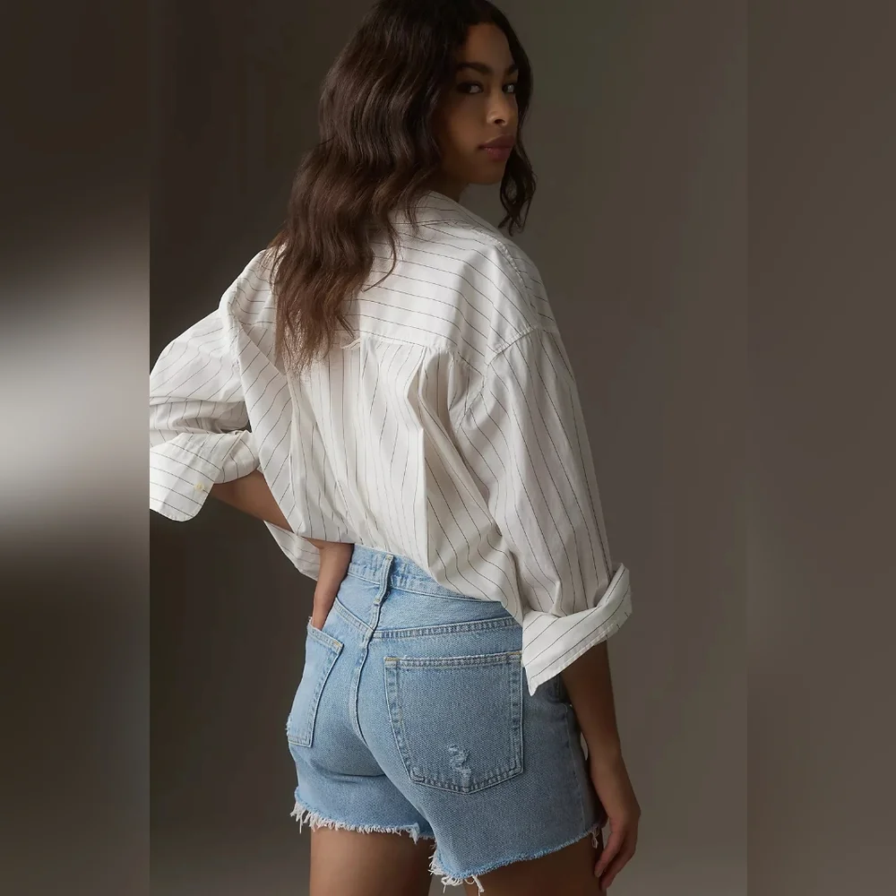 Anthropologie AGOLDE Parker Denim Long Shorts Sz 30 100% Organic Cotton - Picture 8 of 12